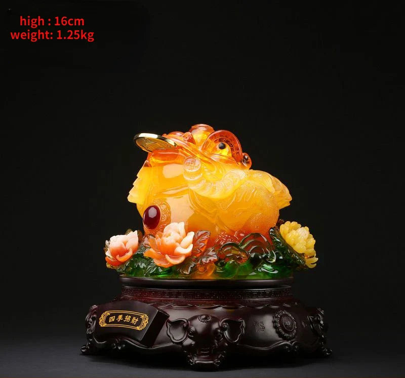 Fortune-making Golden Toad Ornament Business Housewarming Gifts Living Room Three-legged Toad Office Decorations