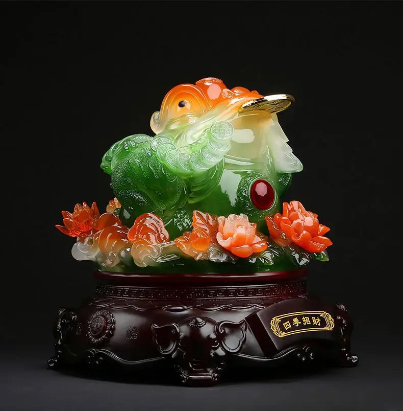Fortune-making Golden Toad Ornament Business Housewarming Gifts Living Room Three-legged Toad Office Decorations
