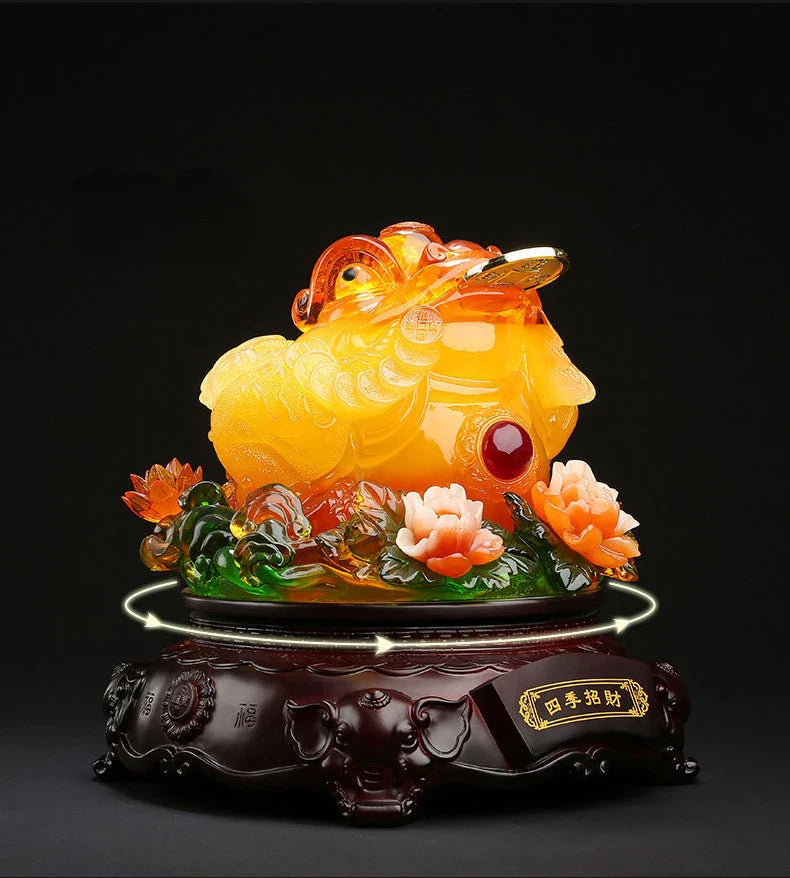 Fortune-making Golden Toad Ornament Business Housewarming Gifts Living Room Three-legged Toad Office Decorations
