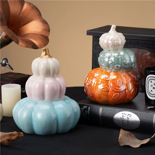 Wholesale Home Decoration Piece Halloween Craft Ornament Ceramic Pumpkin Home Decoration