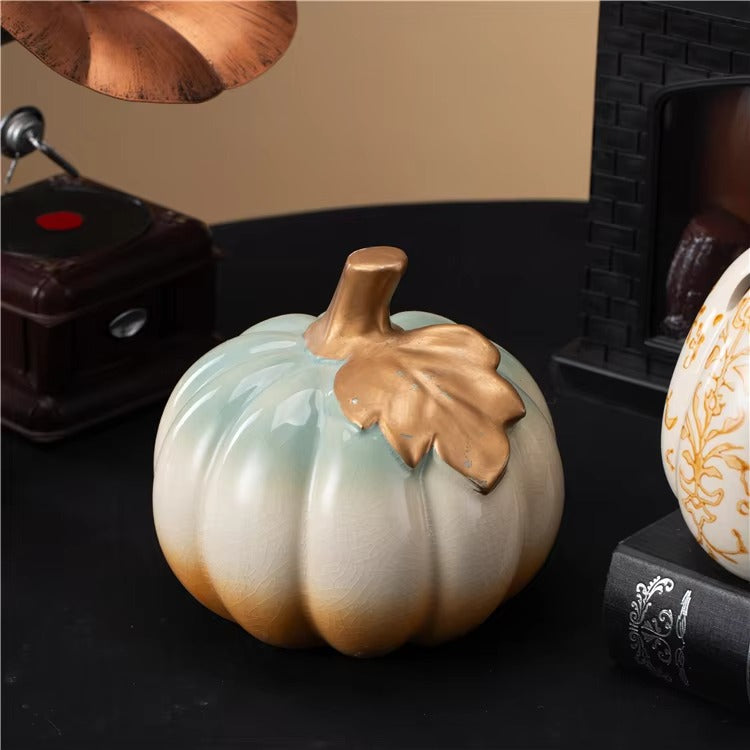 Nordic Home Halloween Abstract Pumpkin Sculpture Modern Ceramic Home Decor Accessories for Living Room
