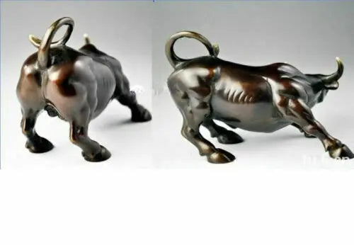 Big Wall Street Bronze Fierce Bull OX Statue NR223
