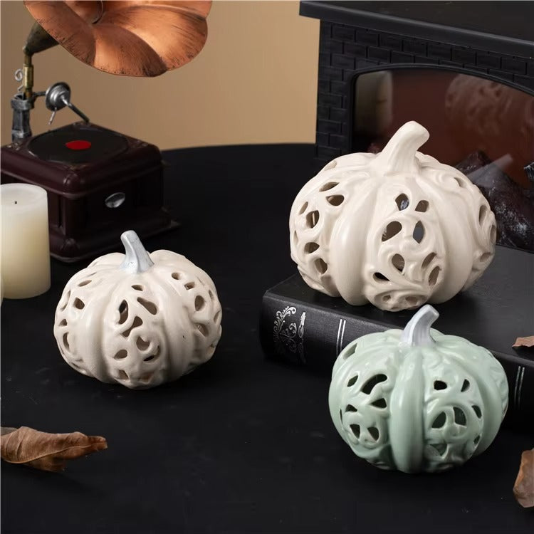 Nordic Home Halloween Abstract Pumpkin Sculpture Modern Ceramic Home Decor Accessories for Living Room