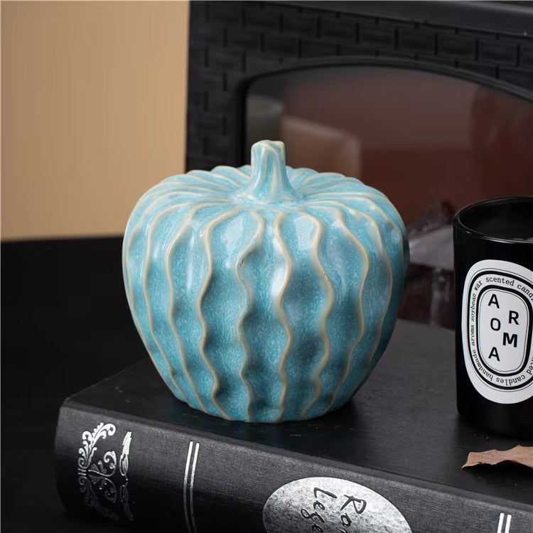 New Arrival Home Decoration Piece Elegant Pumpkin Craft Ornament Ceramic Halloween Home Decoration