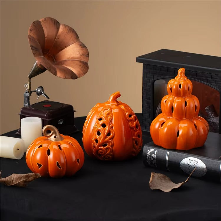 Nordic Home Halloween Decoration Craft Ornament Living Room Ceramic Pumpkin Decoration
