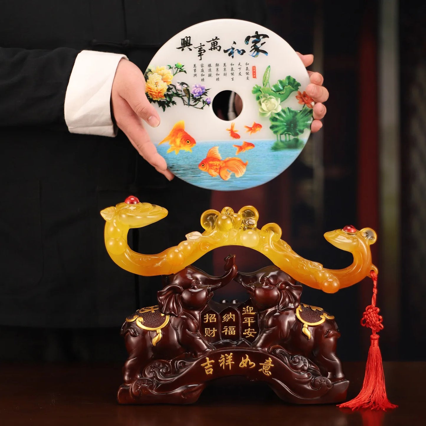 Housewarming Elephant Peace Button Ornament Living Room Office Decoration Creative Wine Cooler Home Crafts