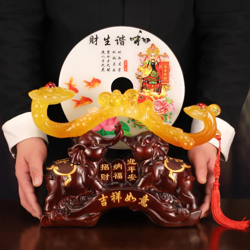 Housewarming Elephant Peace Button Ornament Living Room Office Decoration Creative Wine Cooler Home Crafts