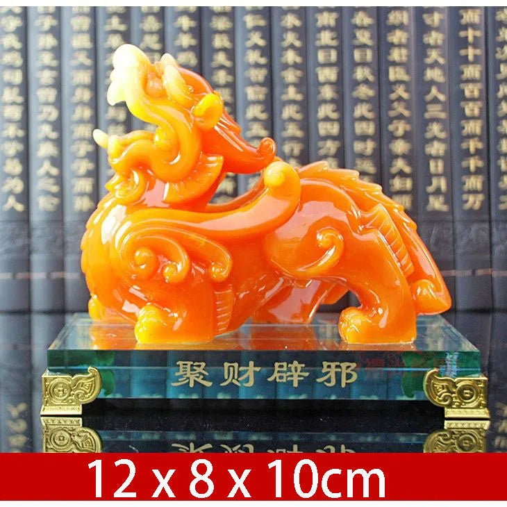 Imitation Jade Decorative Pixiu Ornament  Feng Shui Statue Statue Resin Modern Art Sculpture Home Living Room Office