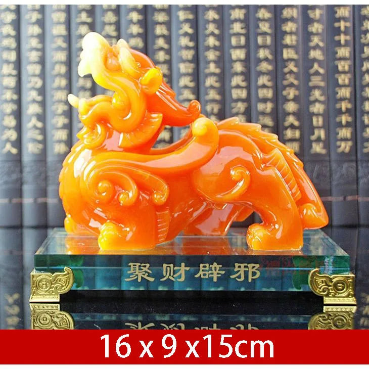 Imitation Jade Decorative Pixiu Ornament  Feng Shui Statue Statue Resin Modern Art Sculpture Home Living Room Office