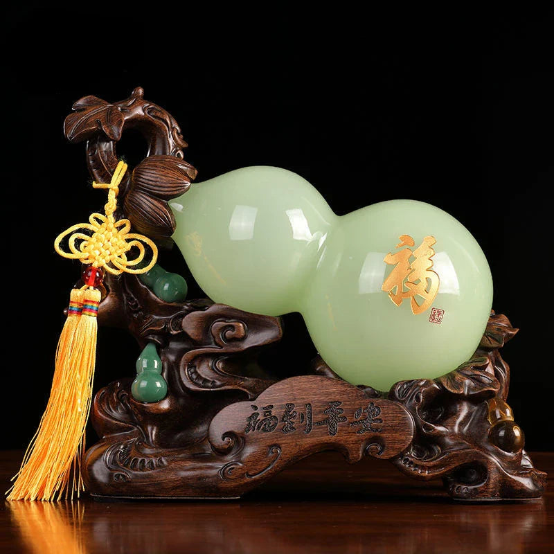 Jade Fortune Gourd Craft High-grade Living Room Wine Cabinet Entrance Decorations