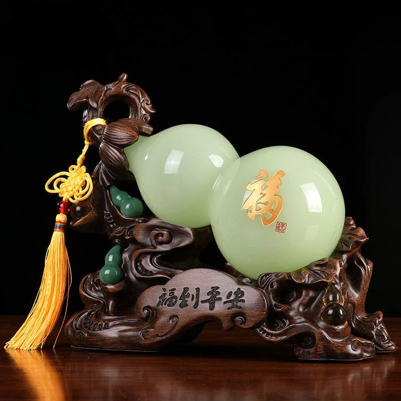 Jade Fortune Gourd Craft High-grade Living Room Wine Cabinet Entrance Decorations