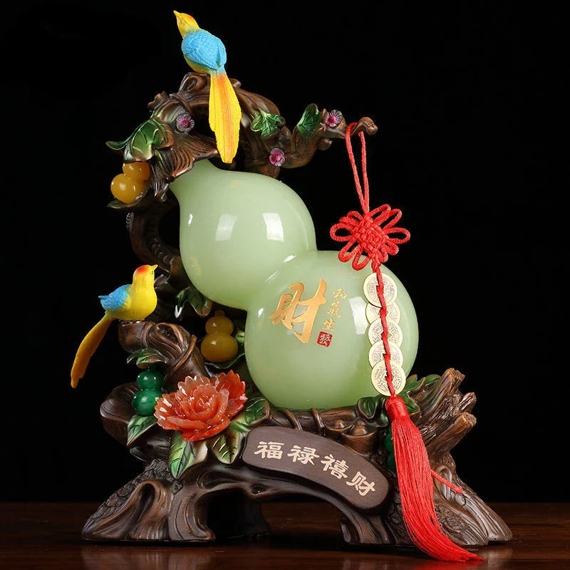Jade Fortune Gourd Craft High-grade Living Room Wine Cabinet Entrance Decorations