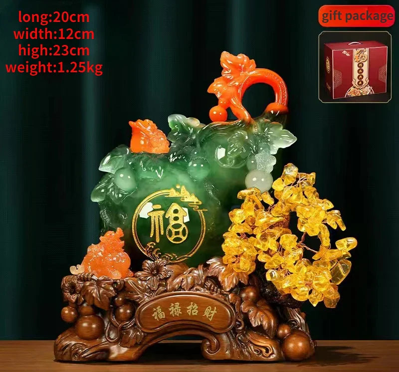 Pixiu Gourd Ornaments To Attract Money Shaking Tree Crafts Office Table Living Room Wine Cabinet Decoration Business Gift