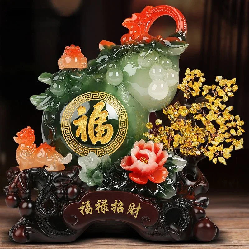 Pixiu Gourd Ornaments To Attract Money Shaking Tree Crafts Office Table Living Room Wine Cabinet Decoration Business Gift
