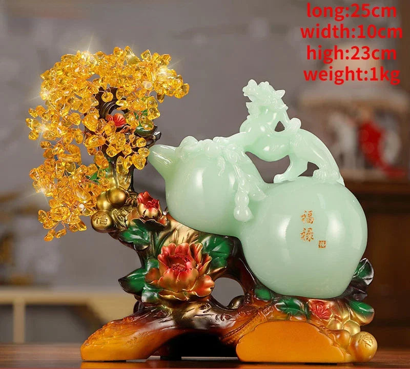 feng shui Fortune Gourd Brave Crystal Ornaments Crafts Home Office Living Room Wine Furnishings Miniatures
