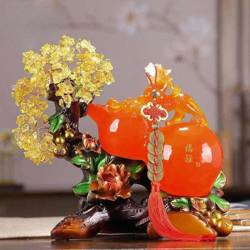 feng shui Fortune Gourd Brave Crystal Ornaments Crafts Home Office Living Room Wine Furnishings Miniatures