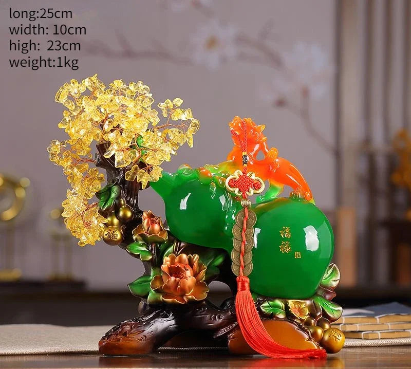feng shui Fortune Gourd Brave Crystal Ornaments Crafts Home Office Living Room Wine Furnishings Miniatures